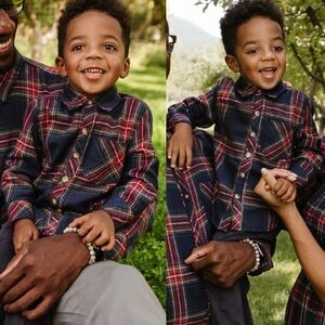 NWT Ivy City Co Madeleine Boys Shirt Navy Plaid